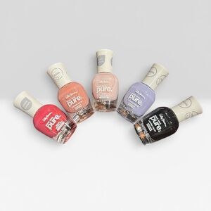 Sally Hansen Pure Color Nail Polish Set - Pink, Coral, Peach, Lavender & Black